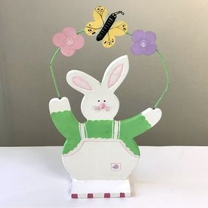 Vintage 1999 Dayton Hudson Bunny Rabbit Wood Cut-Out Easter Spring Decoration
